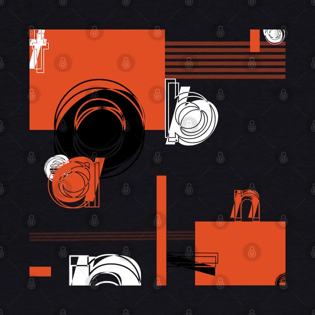 Graphic Bold Brutalist Orange & Black Artwork by TaraMcAllister